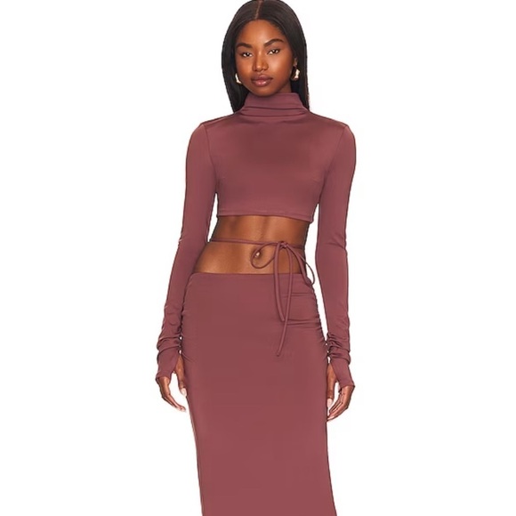 NWT Not Yours To Keep Julia Crop Top in Mocha Size Small - Picture 10 of 10